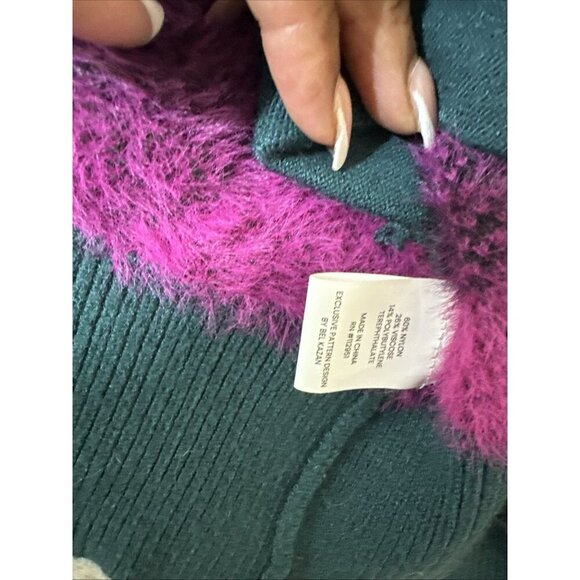 Bel kazan anthropologie os cardigan eyelash knit chevron open front sweater - Picture 7 of 11